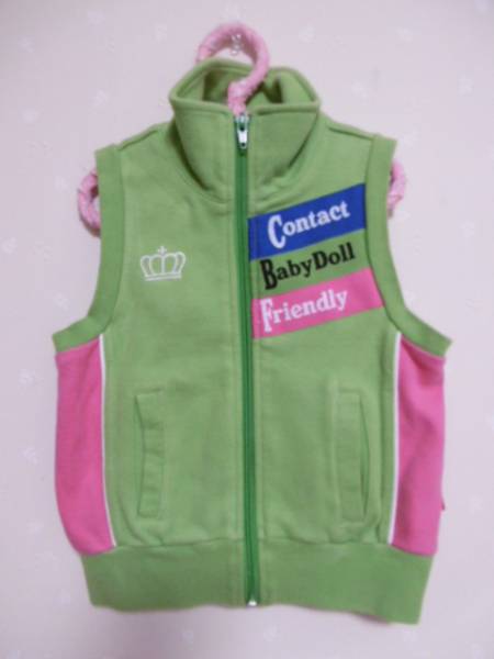 Ω ベビードール Ω★90㎝★ 可愛いコットンベスト ■グリーン■拍卖