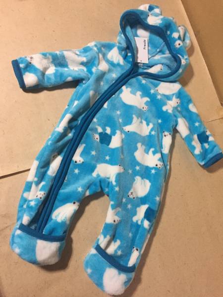 【同梱不可!】フリース つなぎ★サイズ/80★シロクマ★拍卖
