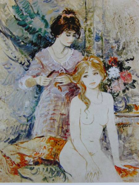 B・シャロワ、髪結い、日本未発売・限定画集画、額付拍卖