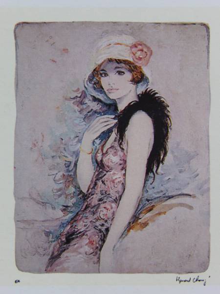 B・シャロワ、襟巻きのクララ、日本未発売・限定画集画、額付拍卖
