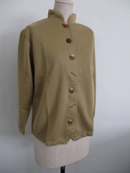 【タグ付き!】★Lake Tahor/レークタホ★長袖カーディガン カーキ色 サイズM 日本製拍卖