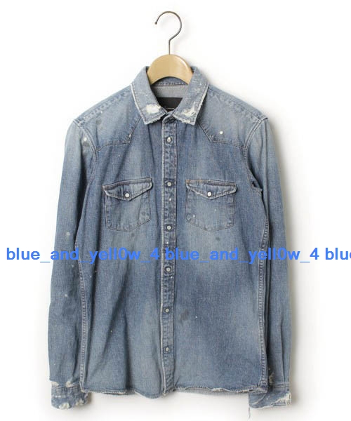 ■ セクスプリメ S’exprimer クラッシュ ダメージ加工 デニムシャツ Moonage Devilment mad backlash 清春拍卖