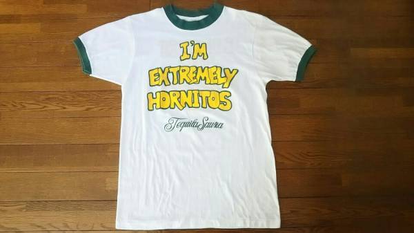 美中古 ~80s usa製 bantam SauzaTequila サウザテキーラ Tシャツ 白×緑 M / ビンテージ 酒Tシャツ vintage拍卖