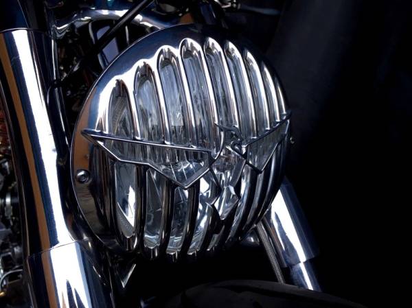 Suicide Customs製 イーグル ヘッドライト バードゲージ鋳造キャスト製アルミ ポリッシュ仕上げ ツインカム ショベル スポーツスター拍卖