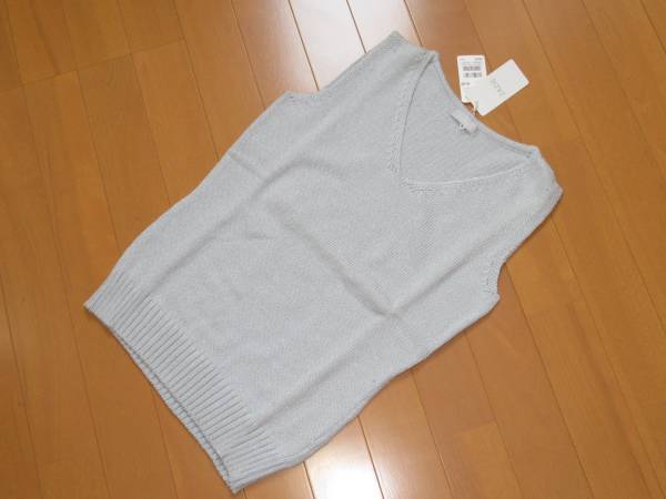 新品タグ付 ZAZIE(ザジ)上質なベスト M ブルーグレー色拍卖