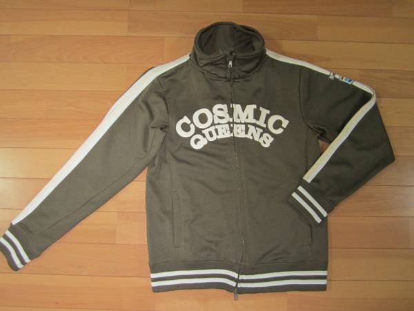 ★UNDER WRAPS 前面&背面プリント フェイク2重襟 トラックジャケット★濃緑sizeL★拍卖