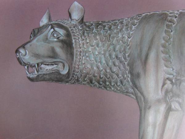 杉山寧、カピトールの牝狼、希少画集画、新品額装付、状態良好拍卖