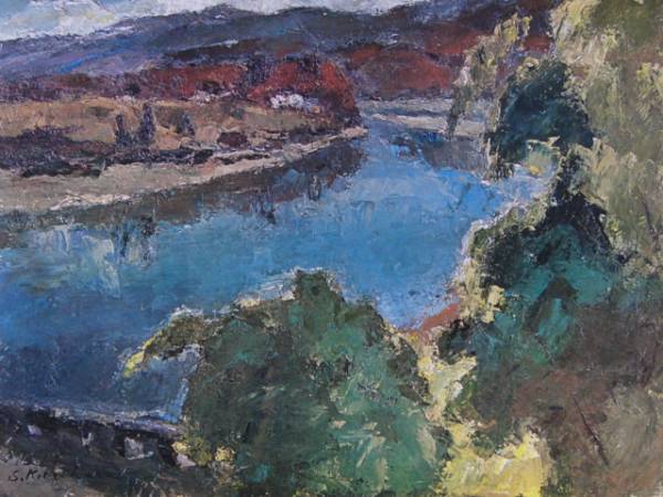 栗原信、北アルプス遠望、限定希少画版・大判コロタイプ、信州名画、新品高級額装付、送料無料拍卖