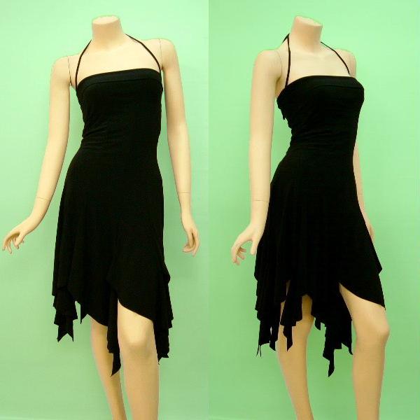 ★SALE最終値下げ★サンプルおしゃれ胸元セクシーデザインストレッチフォーマルパーティードレス黒リボン★パーティー超おススメ商品★切手拍卖