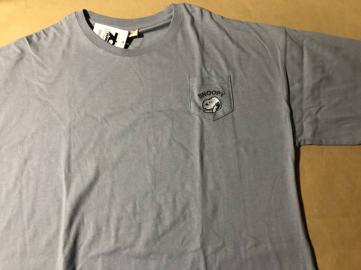 【同梱不可!】スヌーピー Tシャツ 水色 4L ★大きいサイズ拍卖