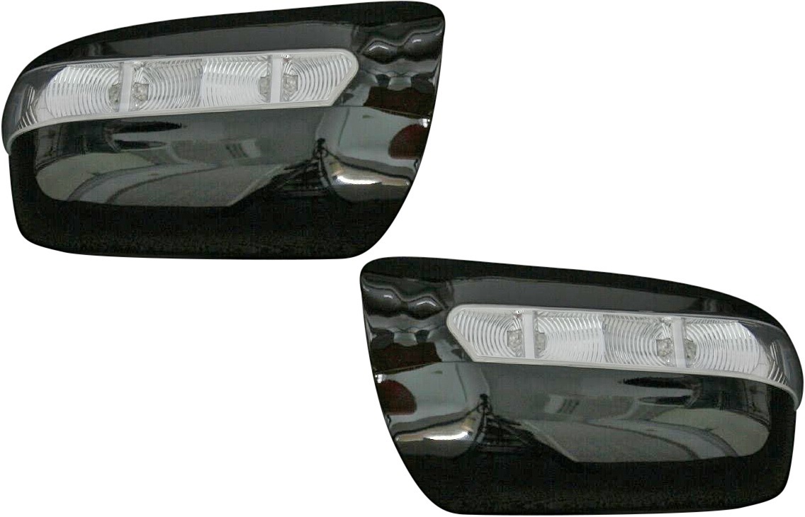 【M's】R129 SLクラス 中期 (1995y-1998y) W140 Sクラス 中期以降 (1995y-1998y) LEDウィンカー付 ドアミラーカバー (ブラック) 外装 0991拍卖