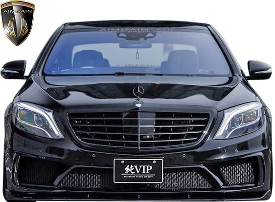 【M’s】W222 ベンツ Sクラス (2013-) AIMGAIN 純VIP フロントバンパー タイプ2 (3P)//FRP+CARBON カーボン エイムゲイン エアロ拍卖