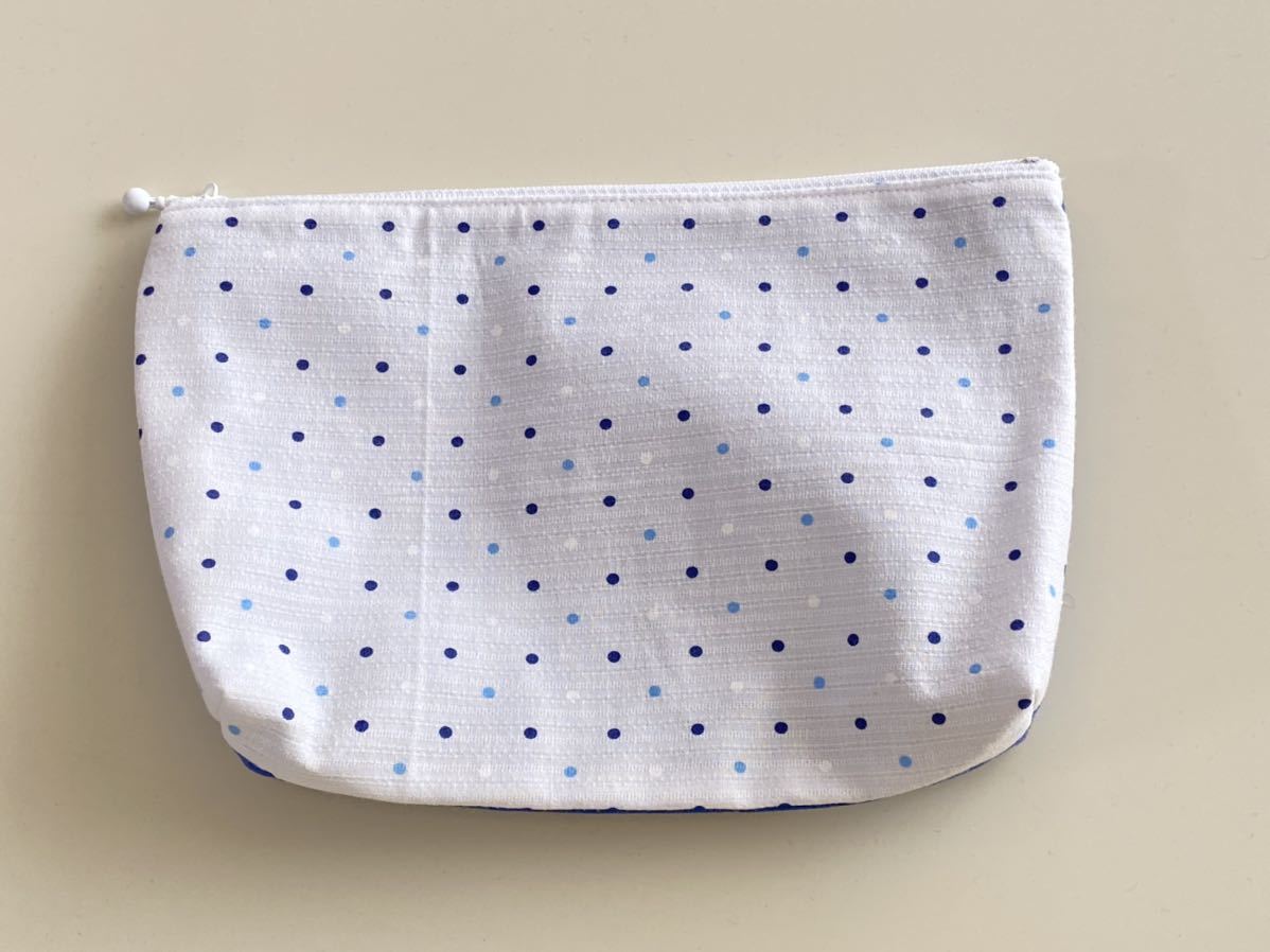 ハンドメイド★ファスナーポーチ ドット(1117)値下げ拍卖