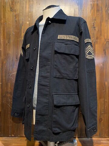 K124 メンズ ジャケット ILL'S イルズ ブラック 黒 ミリタリー ワッペン ストリート 薄手 春 秋 / L (6)拍卖