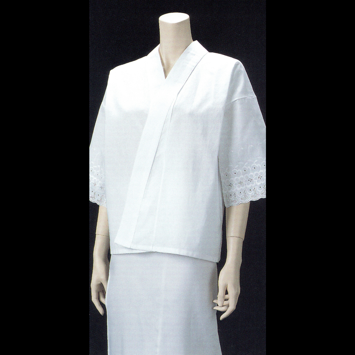 和装下着 さらし肌着(綿レース袖口・広衿)+さらし裾除 M寸 有職65-135215/65-135254拍卖