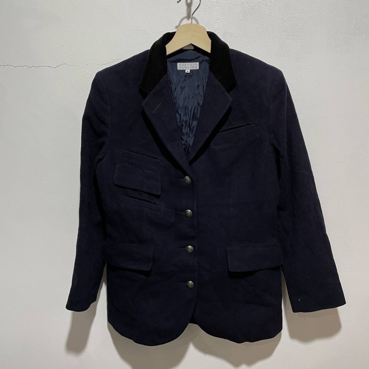 送料無料☆BARNEYS NEWYORK☆ウールテーラードジャケット☆ネイビー☆z20c拍卖
