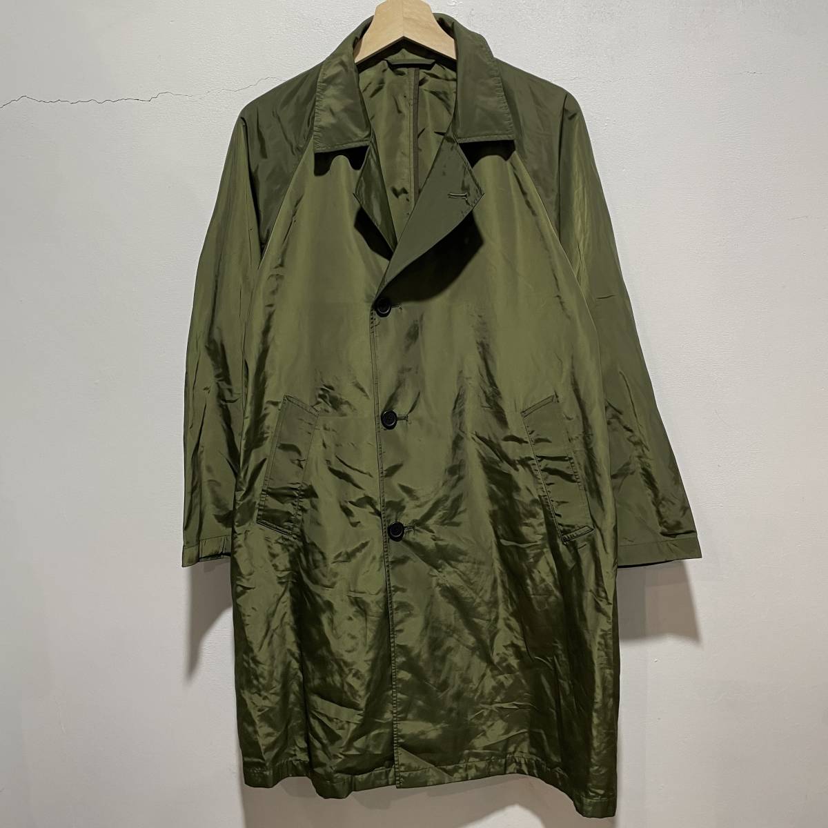 ☆送料無料☆ナノユニバース☆nano & co☆ステンカラーコート☆メンズS☆グリーン☆H20c拍卖