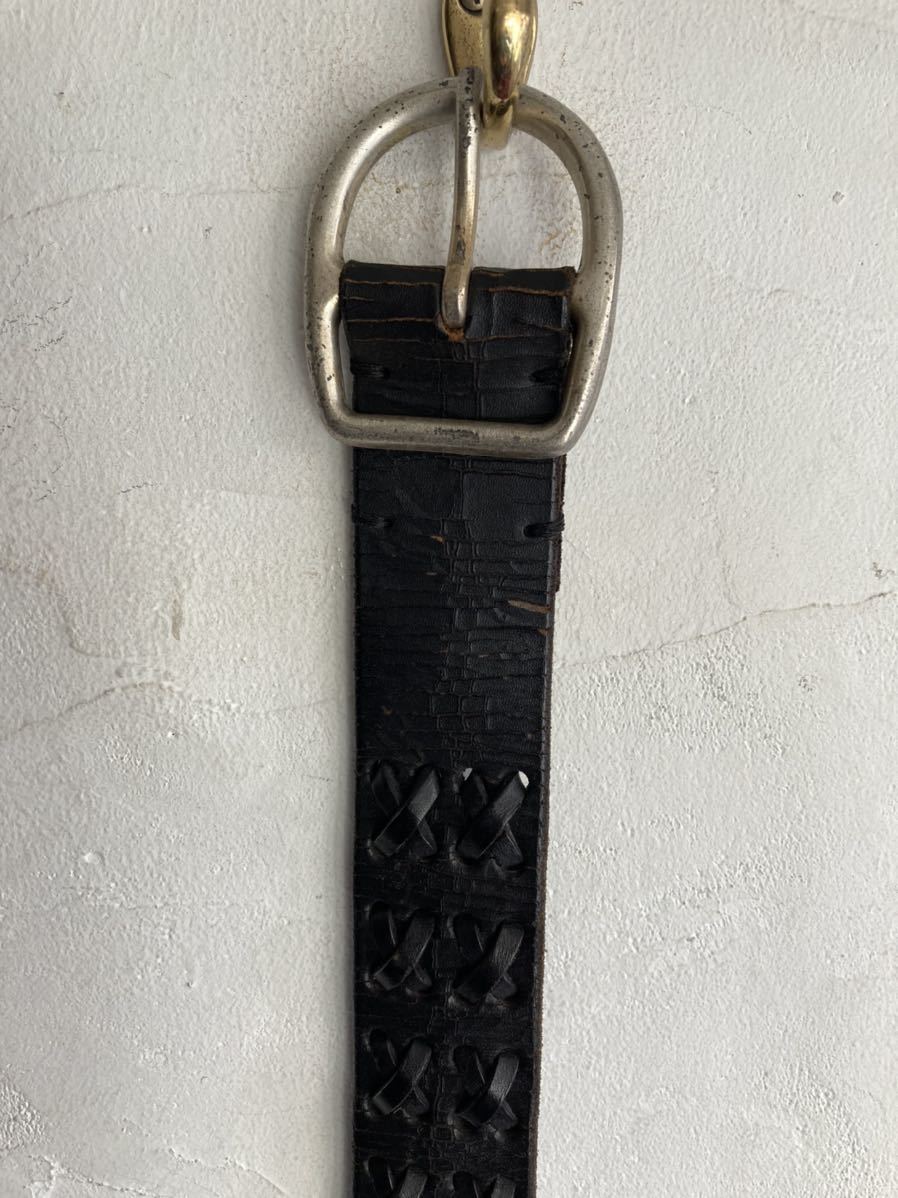 ビンテージ レザーベルト 黒 本革拍卖