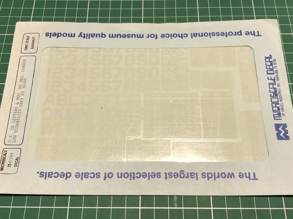 未使用 マイクロスケール 1/72他 72-0399 U.S.ID レター &ナンバー 60 DEG OW VIS グレー 灰色 デカール拍卖