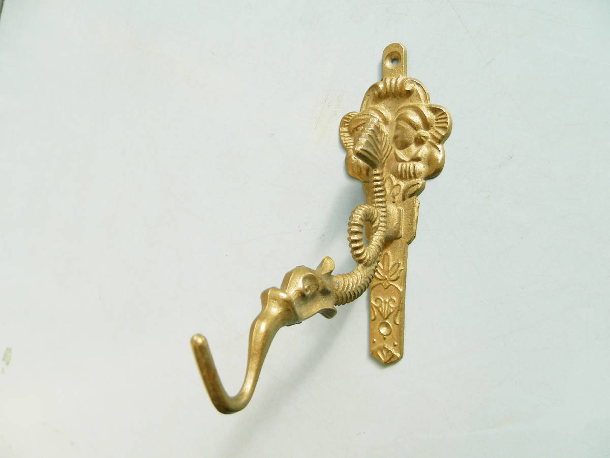 真鍮 ドイツ ウォールフック 壁掛けフック 洋服掛け DIY 雑貨 レトロ ビンテージ拍卖