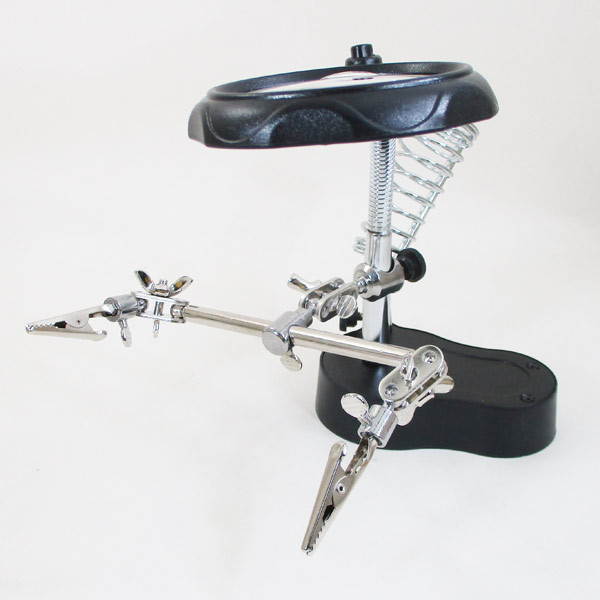 送料無料 スタンドルーペ 両手が使える拡大鏡 精密作業用 半田こてスタンド付き SR-06932/6932拍卖