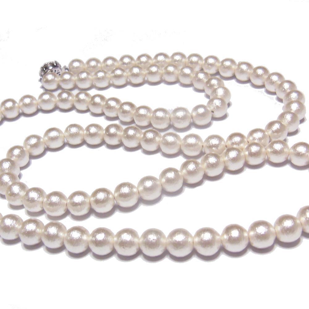 コットンパール ロングネックレス ナチュラルホワイト A742 10mm/80cm 拍卖