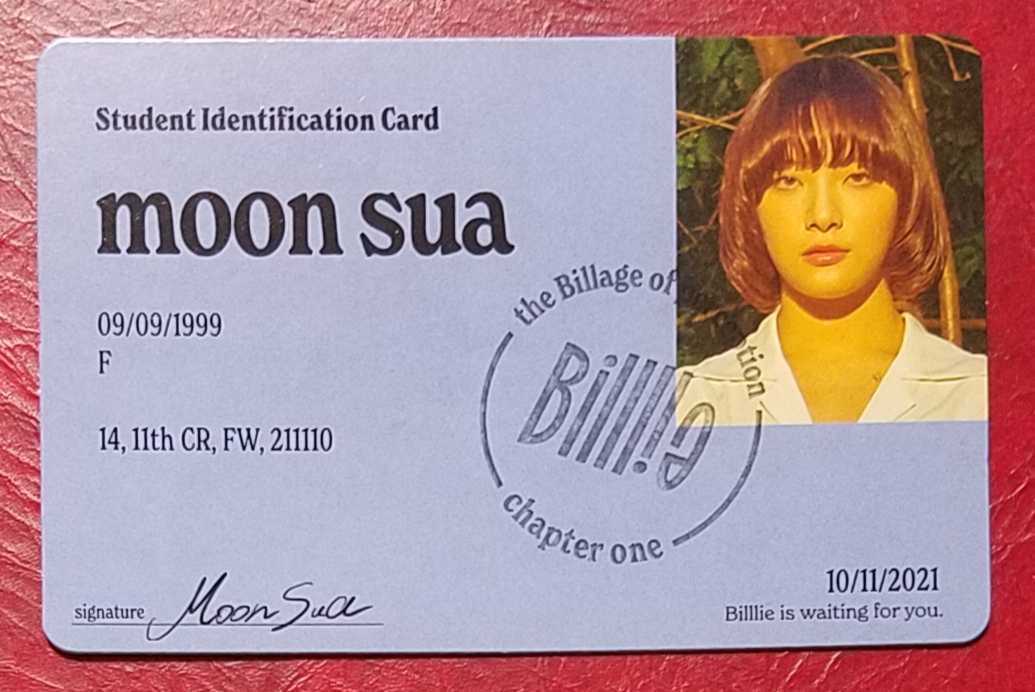 Billlie ムン・スア the Billage of perception : chapter one 学生証 トレカ フォトカード Moon Sua 生徒IDカード RING X RING ビリー拍卖