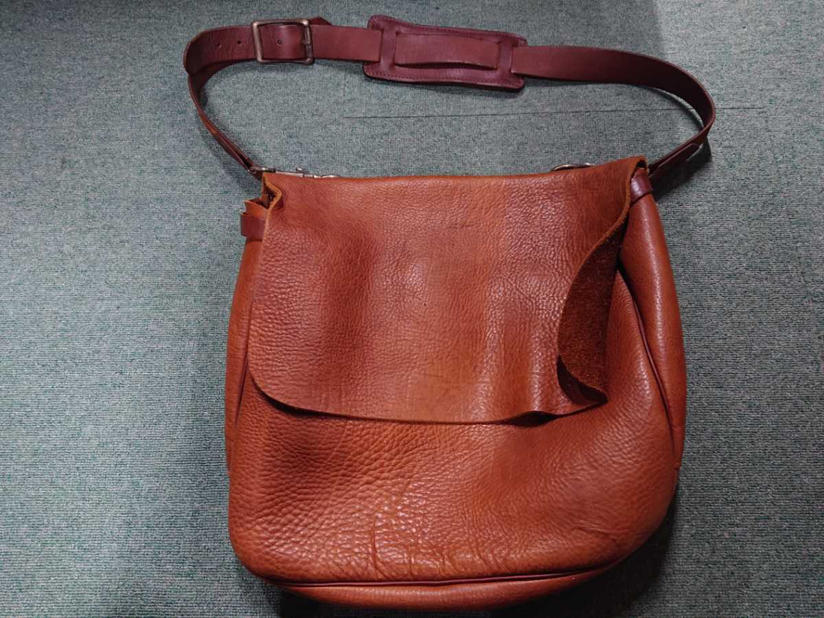 HTC - Leather Mail Bag エイチティーシー / レザーメールバッグ ショルダーバッグ F&E ブラウン 日曜日終了週末クーポン拍卖