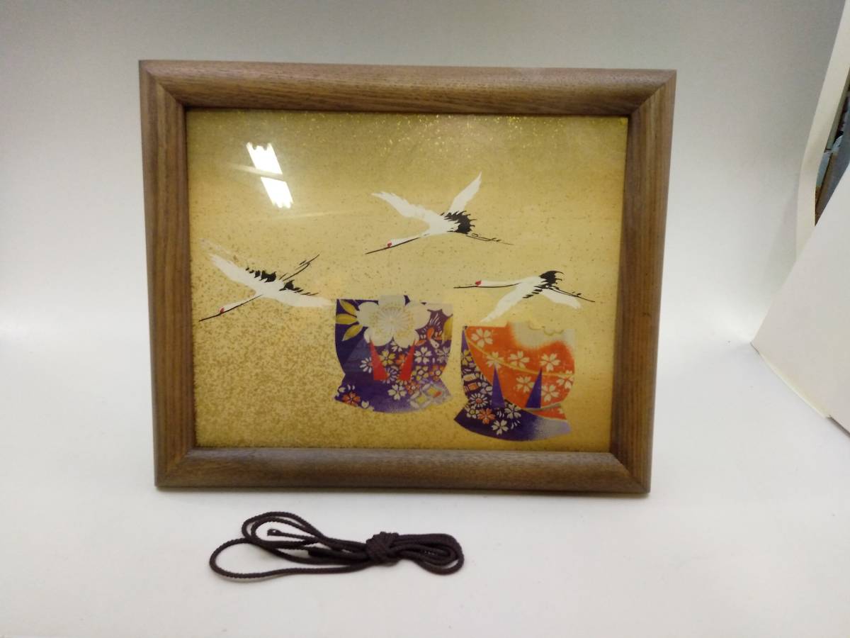 0915-0001 中古★木製ファミリーフレーム/オーク/FF-100-W/壁掛けタイプにも 鶴 和風拍卖