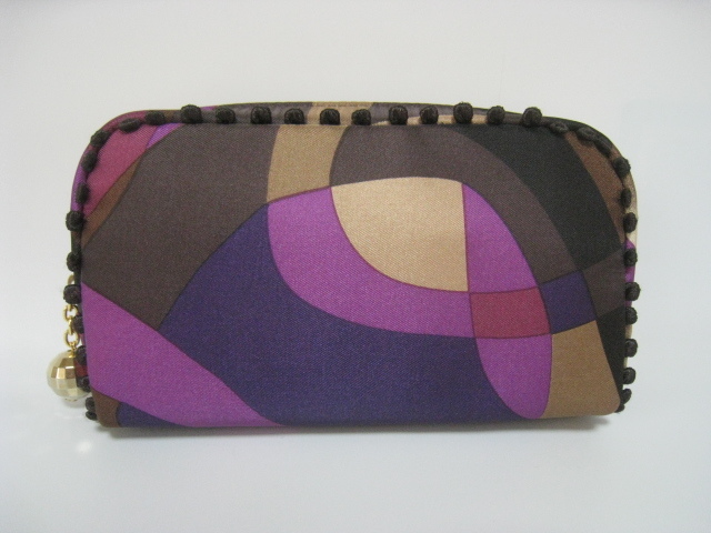 FRAGILE フラジール 10th Anniversary ポーチ 内ポケット ファスナー 紫×茶×黒×ベージュ パープル ブラウン ブラック拍卖