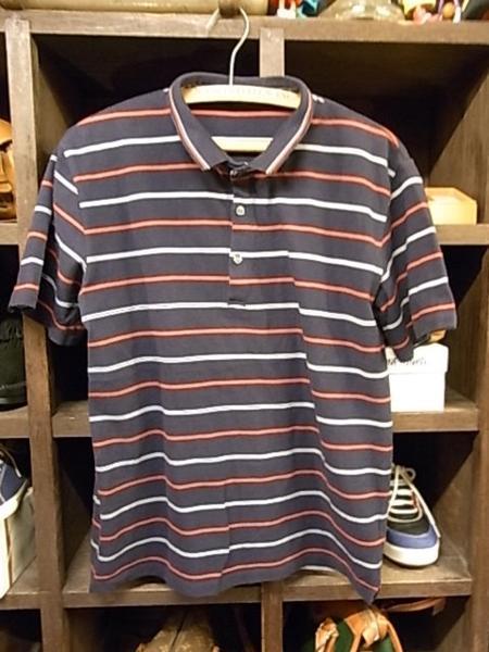 COMME CA ISM ボーダー柄 ポロシャツ SIZE L ネイビー コムサ拍卖