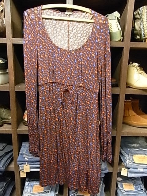 美品 MADE IN ITALY MALIPARMI 総柄 レーヨン ロング ワンピース SIZE 42 マリパルミ イタリア製拍卖