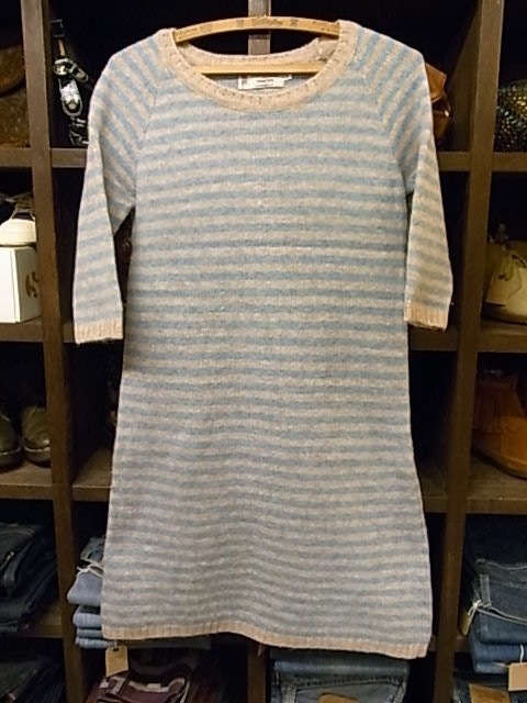 美品 MADE IN SCOTLAND NOR' EASTERLY ウール ニット ボーダー ワンピース SIZE 36 ノア イースターリー セーター拍卖