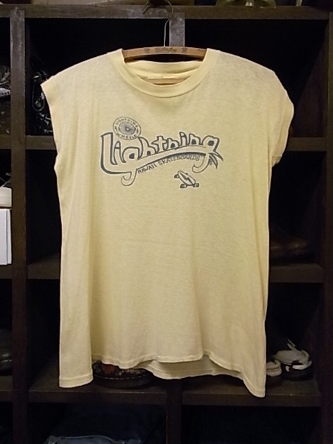 80'S MADE IN USA LIGHTNING WHEELS SKATEBOARDS ノースリーブ 半袖 Tシャツ SIZE M? ライトニング スケート拍卖