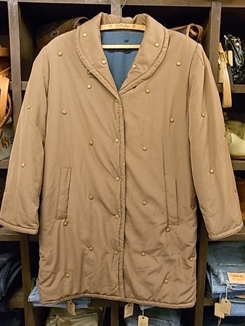 伊太利屋 ボタン コート 中綿 ブラウン SIZE 9A2(M?) イタリヤ拍卖