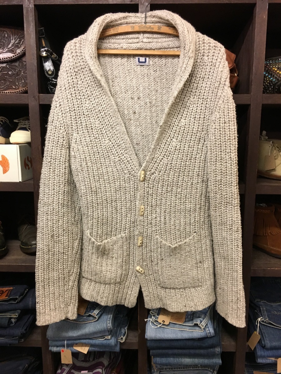 ADOLFO DOMINGUEZ ローゲージニット ショールカラー ビッグ カーディガン SIZE P アドルフォ ドミンゲス拍卖