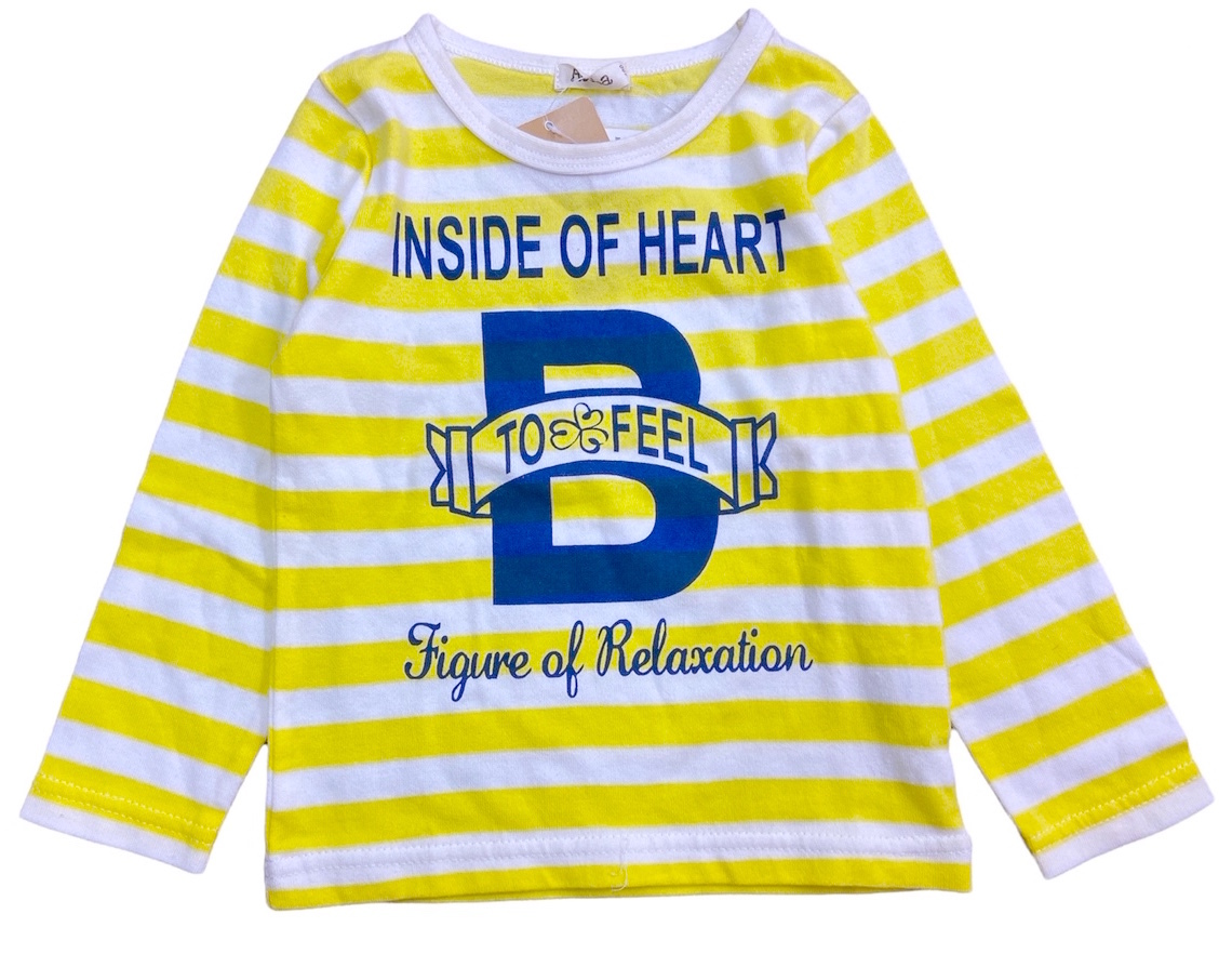 即決 新品タグ付 アコバ acoba★マリンボーダー風 プリント 長袖Tシャツ★100cm(3-4才目安)¥1650拍卖