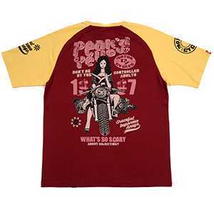 ピークドイエロー/Tシャツ/ワイン/XXL/PYT-231/エフ商会/テッドマン/カミナリモータース拍卖