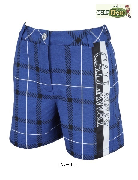 キャロウェイ 【 Callaway 】 レディース チェック プリント ショート パンツ C21227201 S ブルー 【2225】拍卖