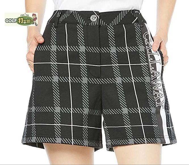 キャロウェイ 【 Callaway 】 レディース チェック プリント ショート パンツ C21227201 S ブラック 【2230】拍卖