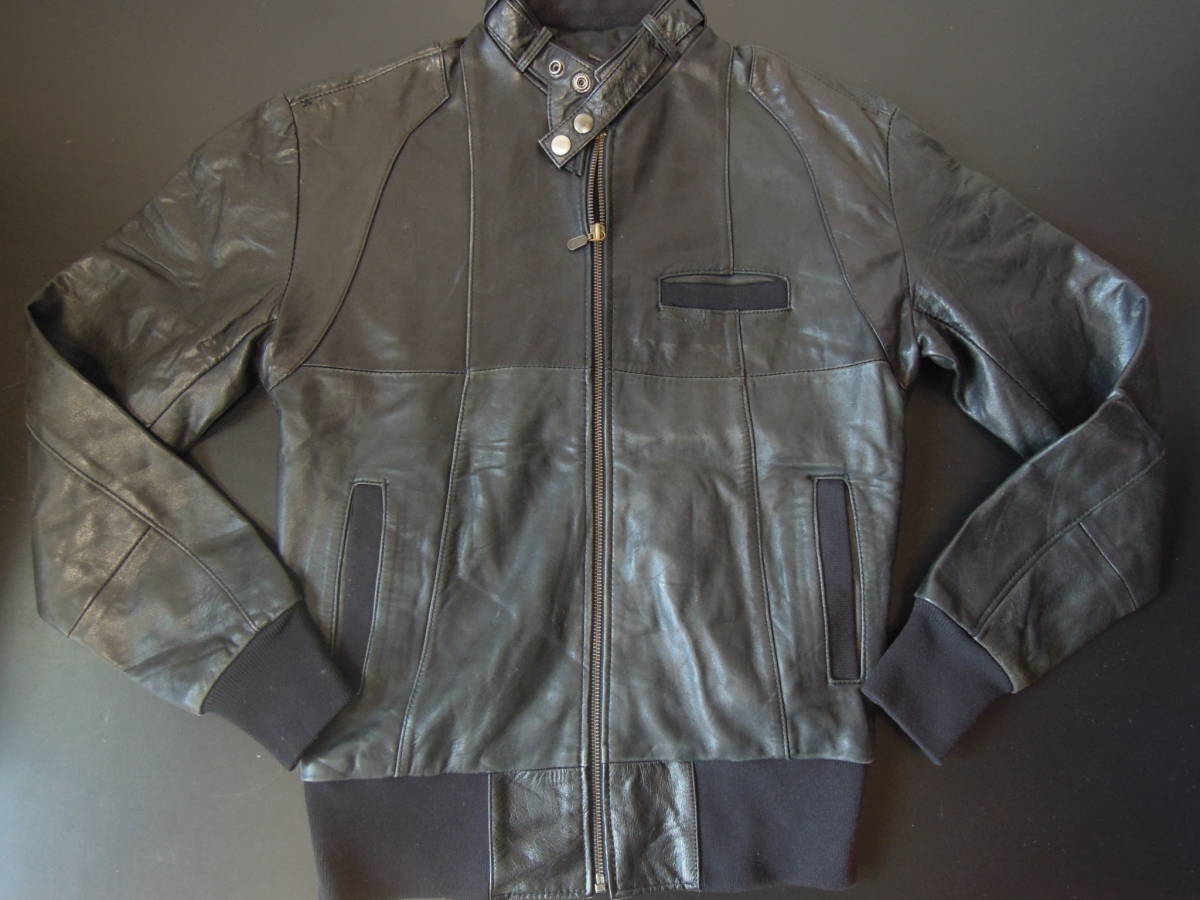99b 80's MEMBERS ONLY メンバーズオンリーシングルスレザー ジャケット/38拍卖