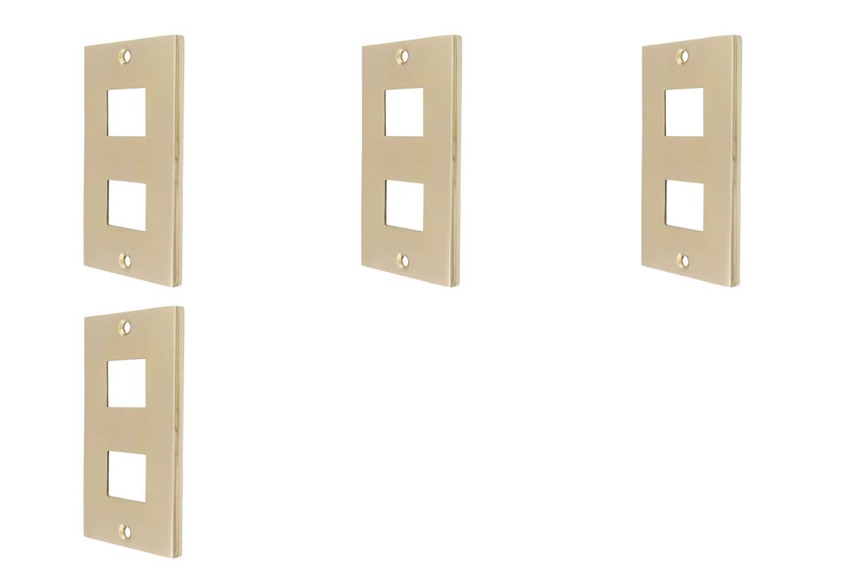 送料無料 4枚セット フルカラータイプ スイッチ2個用 真鍮製 コンセントプレート スイッチプレート拍卖