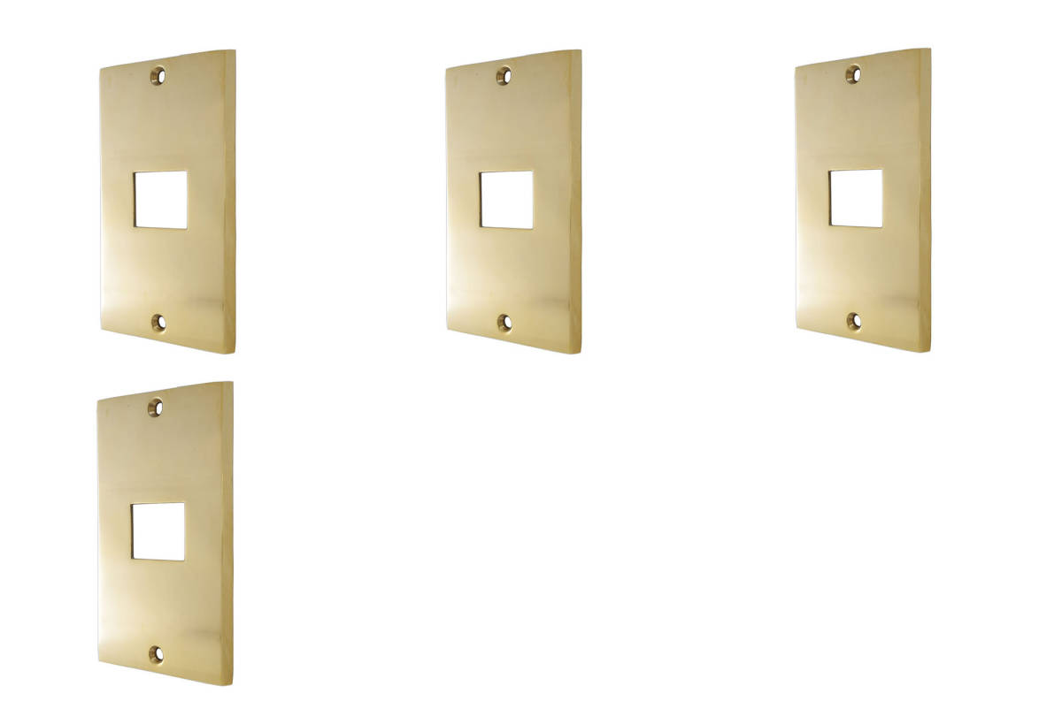 送料無料 4枚セット フルカラータイプ スイッチ1個用 真鍮製 コンセントプレート スイッチプレート拍卖