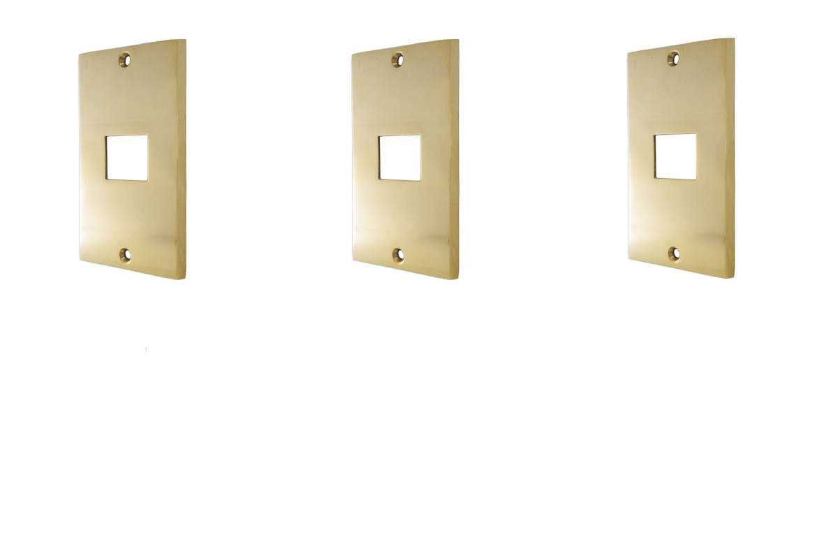 送料無料 3枚セット フルカラータイプ スイッチ1個用 真鍮製 コンセントプレート スイッチプレート拍卖