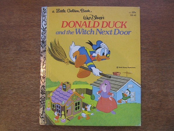 1801MK●洋書絵本「DONALD DUCK and the Witch Next Door/ドナルドダックと隣の魔女」1982●リトルゴールデンブック/ディズニー拍卖