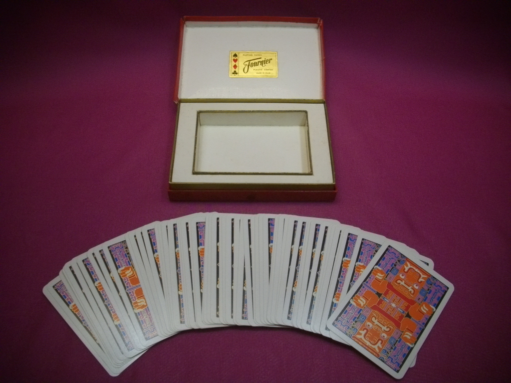 貴重 ビンデージ レトロ アンティーク AMERICA PLAYING CARDS Fournier MADE IN SPAIN Teodoro N Miciano1960年 トランプ インディアン拍卖