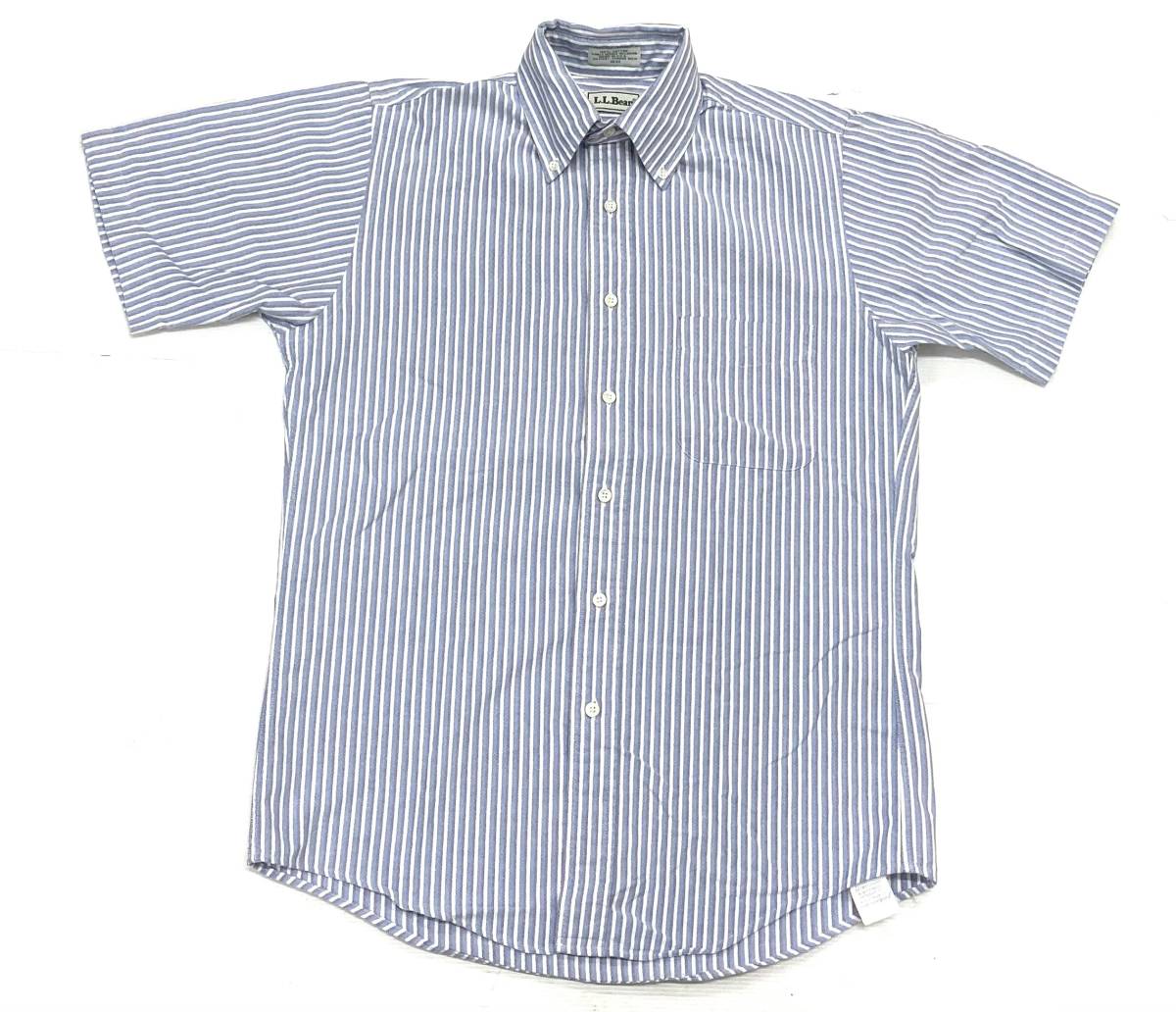 USA製 LL Bean ストライプ 半袖 ボタンダウン シャツ 141/2 拍卖