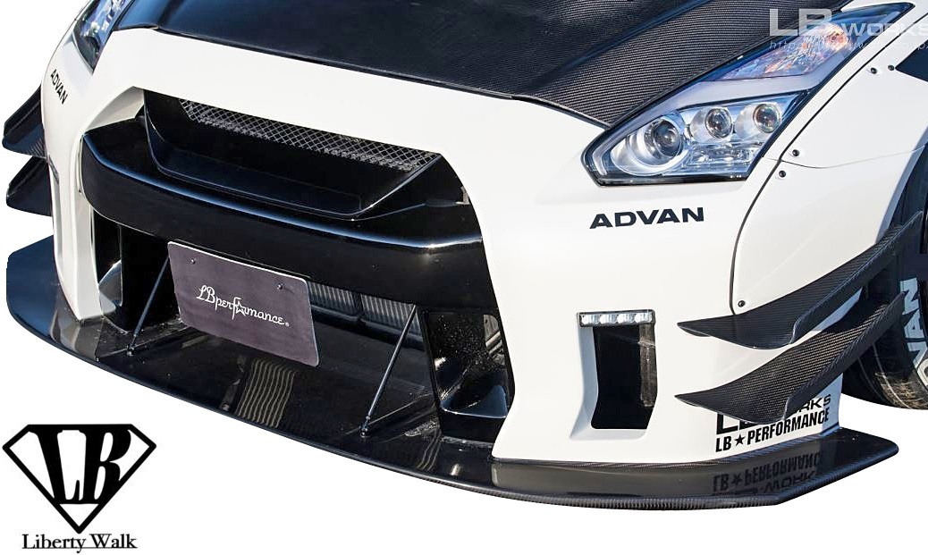【M's】日産 R35 GT-R (Liberty Walk) LB-WORKS フロントバンパー//FRP+カーボン エアロ リバティーウォーク リバティウォーク GTR拍卖