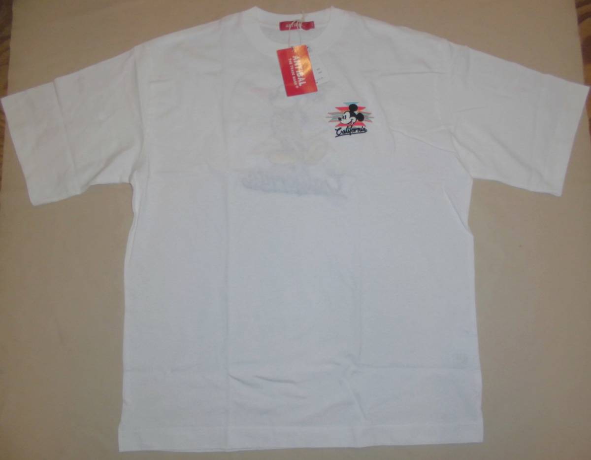 ANTIBAL×Disneyコラボ ミッキー&オルテガ刺繍 BIG-Tシャツ ホワイトL拍卖