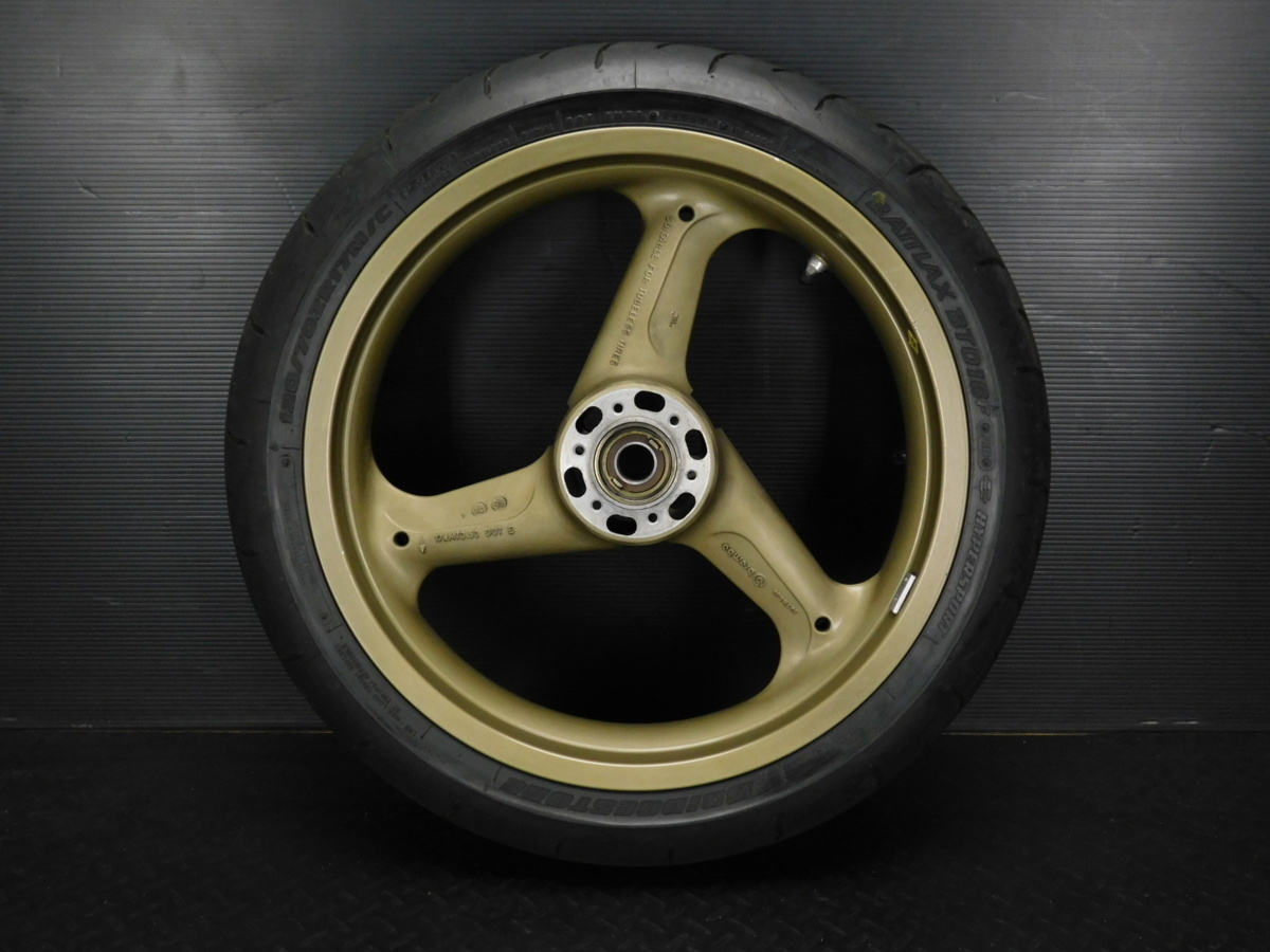 140【評価A】 ドゥカティ SS900 純正 brembo ブレンボ フロント ホイール 17×MT3.50DOT タイヤ 山8分拍卖